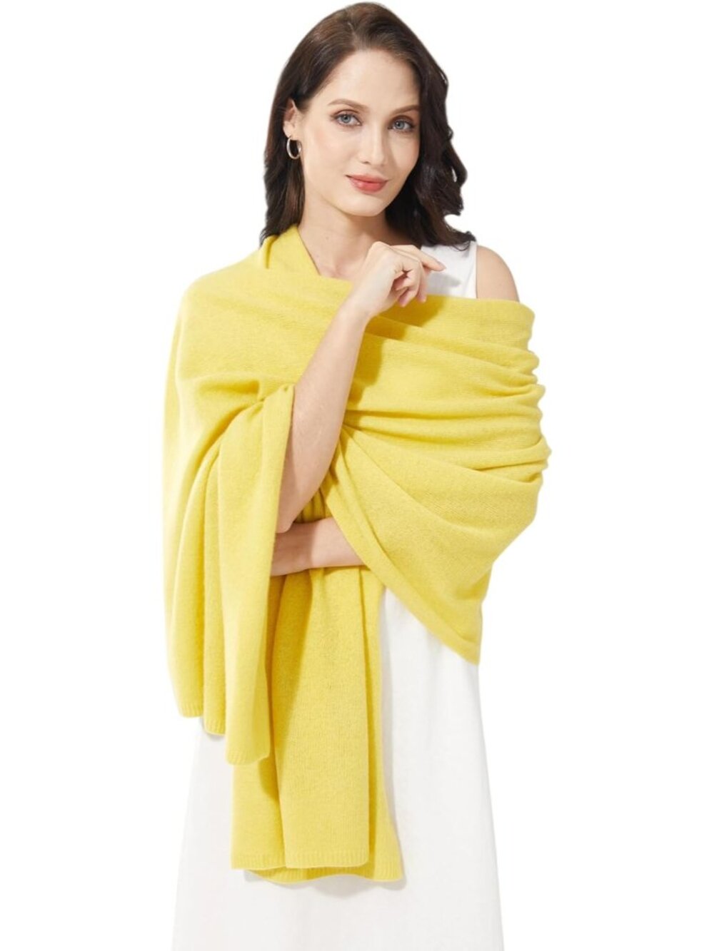 〽️Women's Cashmere Shawl Yellow Wedding Winter Shoulder Classic Wrap 87"x28"